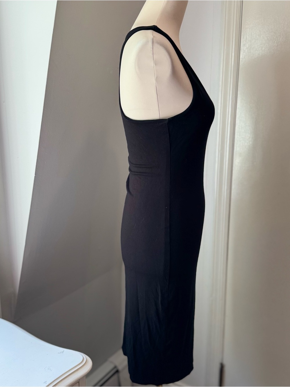 See You Monday Black Racerback Bodycon Stretch Midi Dress Size Large - Picture 6 of 8